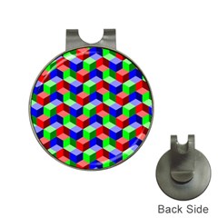 Seamless Rgb Isometric Cubes Pattern Hat Clips With Golf Markers by Nexatart