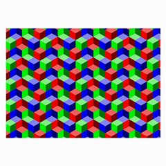 Seamless Rgb Isometric Cubes Pattern Large Glasses Cloth by Nexatart