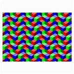 Seamless Rgb Isometric Cubes Pattern Large Glasses Cloth Front