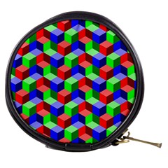 Seamless Rgb Isometric Cubes Pattern Mini Makeup Bags