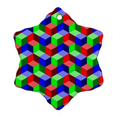 Seamless Rgb Isometric Cubes Pattern Ornament (snowflake) by Nexatart