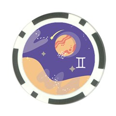 Planet Galaxy Space Star Polka Meteor Moon Blue Sky Circle Poker Chip Card Guard (10 Pack)