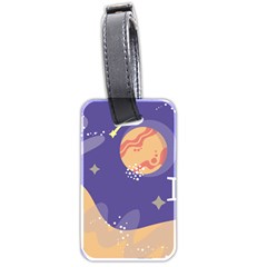 Planet Galaxy Space Star Polka Meteor Moon Blue Sky Circle Luggage Tags (two Sides) by Mariart