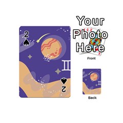 Planet Galaxy Space Star Polka Meteor Moon Blue Sky Circle Playing Cards 54 (mini)  by Mariart