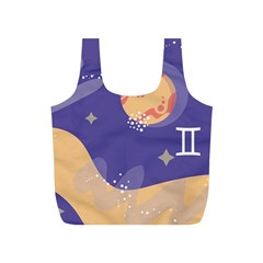 Planet Galaxy Space Star Polka Meteor Moon Blue Sky Circle Full Print Recycle Bags (s)  by Mariart