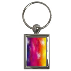 Color Glass Rainbow Green Yellow Gold Pink Purple Red Blue Key Chains (rectangle)  by Mariart