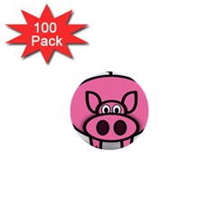 Pork Pig Pink Animals 1  Mini Buttons (100 Pack)  by Mariart