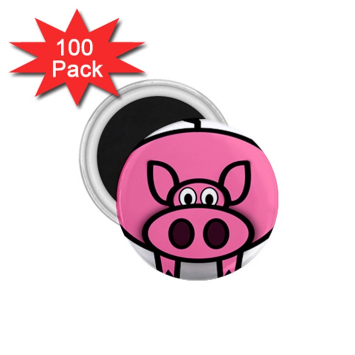 Pork Pig Pink Animals 1.75  Magnets (100 pack) 