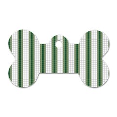 Plaid Line Green Line Vertical Dog Tag Bone (one Side) by Mariart