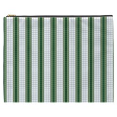 Plaid Line Green Line Vertical Cosmetic Bag (xxxl) 