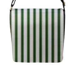 Plaid Line Green Line Vertical Flap Messenger Bag (l) 