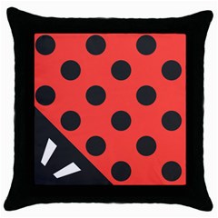 Red Black Hole White Line Wave Chevron Polka Circle Throw Pillow Case (black) by Mariart