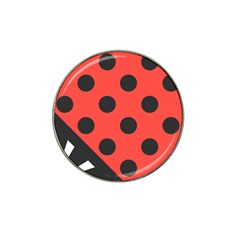 Red Black Hole White Line Wave Chevron Polka Circle Hat Clip Ball Marker (10 Pack) by Mariart