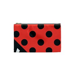 Red Black Hole White Line Wave Chevron Polka Circle Cosmetic Bag (small)  by Mariart