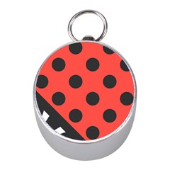 Red Black Hole White Line Wave Chevron Polka Circle Mini Silver Compasses by Mariart