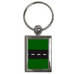 Road Street Green Black White Line Key Chains (rectangle)  by Mariart