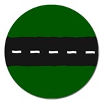 Road Street Green Black White Line Magnet 5  (Round) Front