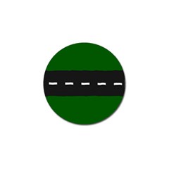 Road Street Green Black White Line Golf Ball Marker