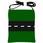 Road Street Green Black White Line Shoulder Sling Bags Front