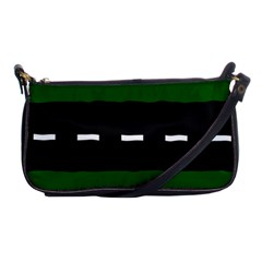 Road Street Green Black White Line Shoulder Clutch Bags