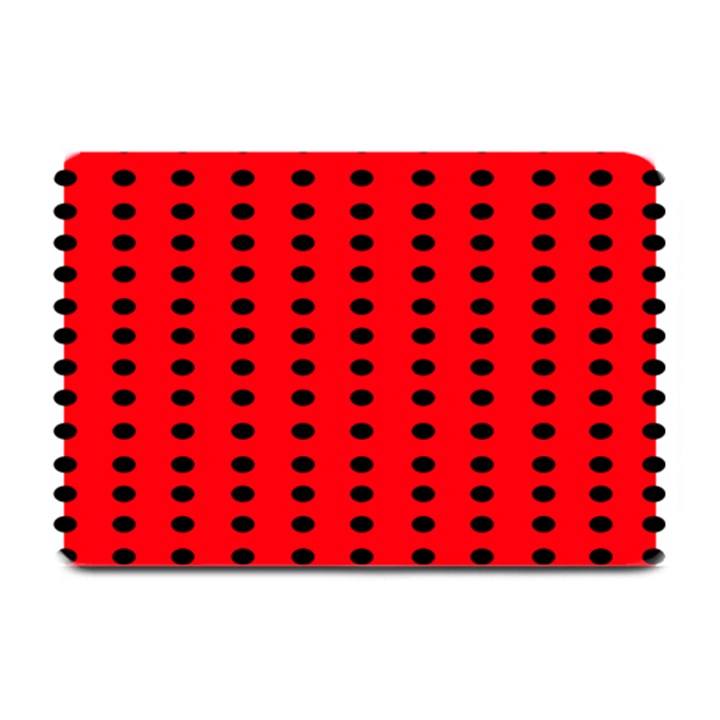 Red White Black Hole Polka Circle Plate Mats