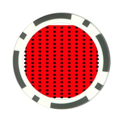 Red White Black Hole Polka Circle Poker Chip Card Guard (10 Pack) by Mariart