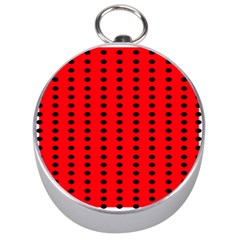 Red White Black Hole Polka Circle Silver Compasses