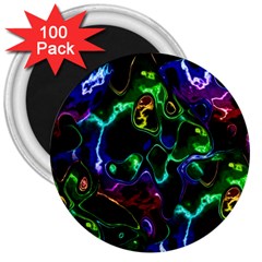 Saga Colors Rainbow Stone Blue Green Red Purple Space 3  Magnets (100 Pack)