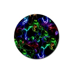 Saga Colors Rainbow Stone Blue Green Red Purple Space Rubber Coaster (round) 