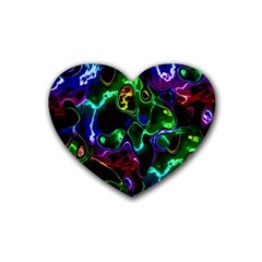 Saga Colors Rainbow Stone Blue Green Red Purple Space Rubber Coaster (heart) 