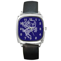 Sagitarius Zodiac Star Square Metal Watch