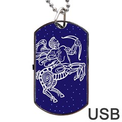 Sagitarius Zodiac Star Dog Tag USB Flash (One Side)