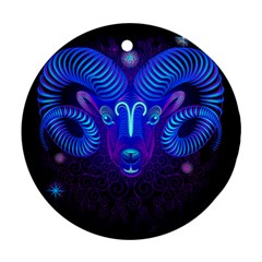 Sign Aries Zodiac Ornament (round) by Mariart