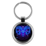 Sign Aries Zodiac Key Chains (Round)  Front