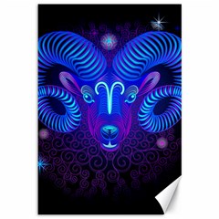 Sign Aries Zodiac Canvas 12  X 18   by Mariart
