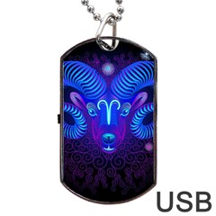 Sign Aries Zodiac Dog Tag Usb Flash (two Sides) by Mariart