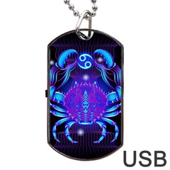 Sign Cancer Zodiac Dog Tag Usb Flash (one Side) by Mariart