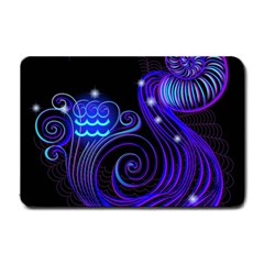 Sign Aquarius Zodiac Small Doormat  by Mariart