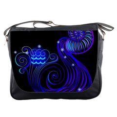 Sign Aquarius Zodiac Messenger Bags by Mariart