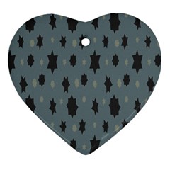Star Space Black Grey Blue Sky Heart Ornament (two Sides)