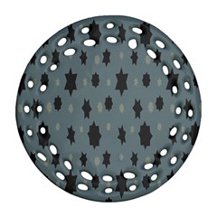 Star Space Black Grey Blue Sky Round Filigree Ornament (two Sides)