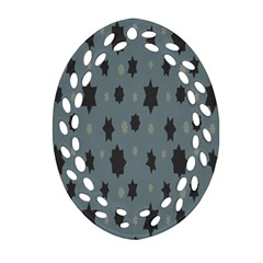 Star Space Black Grey Blue Sky Oval Filigree Ornament (two Sides) by Mariart