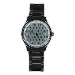 Star Space Black Grey Blue Sky Stainless Steel Round Watch by Mariart