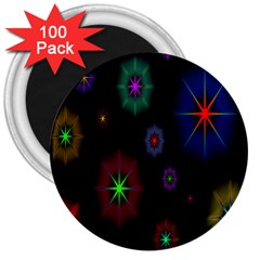 Star Space Galaxy Rainboiw Circle Wave Chevron 3  Magnets (100 Pack)