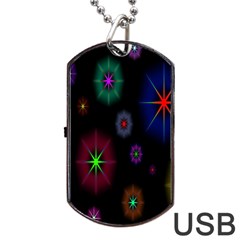 Star Space Galaxy Rainboiw Circle Wave Chevron Dog Tag Usb Flash (one Side)