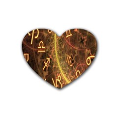 Romance Zodiac Star Space Rubber Coaster (heart) 