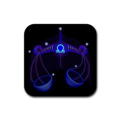 Sign Libra Zodiac Rubber Square Coaster (4 Pack)  by Mariart