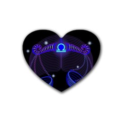 Sign Libra Zodiac Heart Coaster (4 Pack)  by Mariart