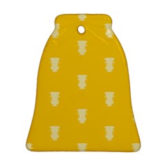 Waveform Disco Wahlin Retina White Yellow Vertical Bell Ornament (two Sides) by Mariart