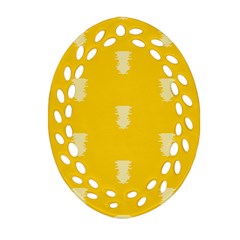 Waveform Disco Wahlin Retina White Yellow Vertical Oval Filigree Ornament (two Sides) by Mariart